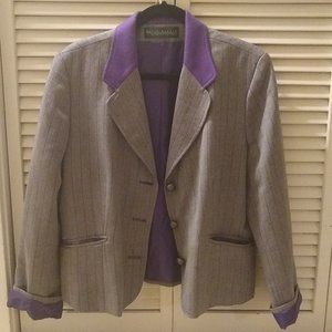 Purple/Gray casual pinstripe jacket